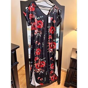 NEW Summer Maxi Dress Comfy Loose Pockets Beach Dress L